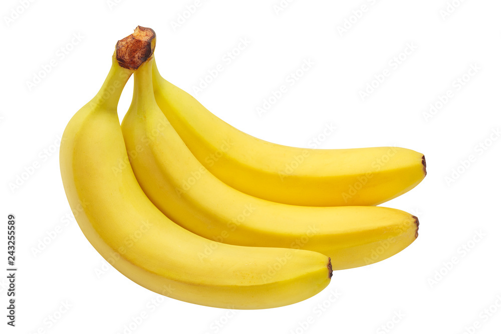 Bunch of ripe yellow bananas, isolated on white background Bunch of ripe yellow bananas, isolated on white background
