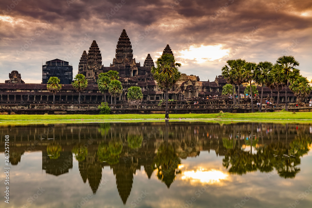 Sunrise on Angkor Wat Temple in Cambodia. Sunrise on Angkor Wat Temple in Cambodia.