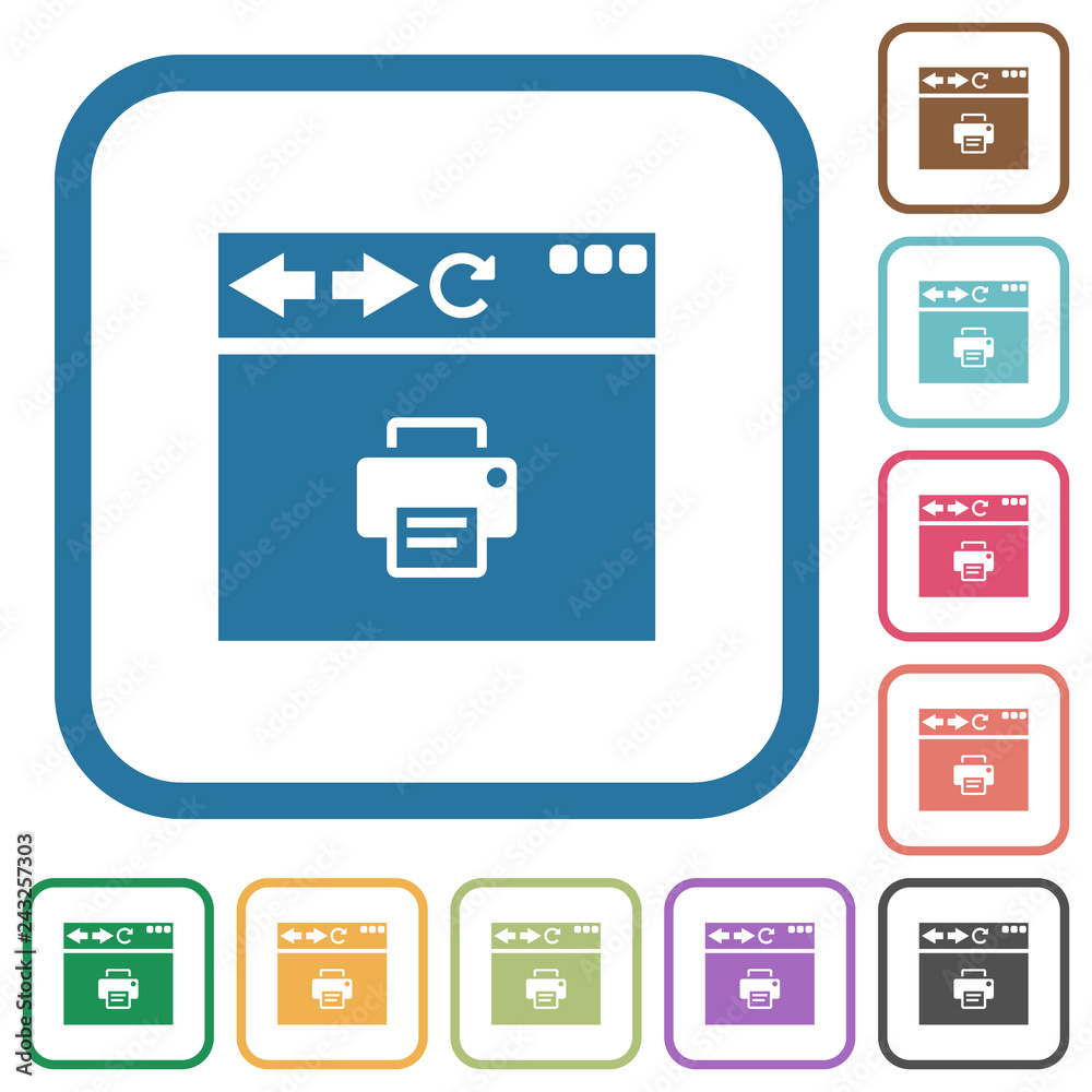 Browser print simple icons Browser print simple icons