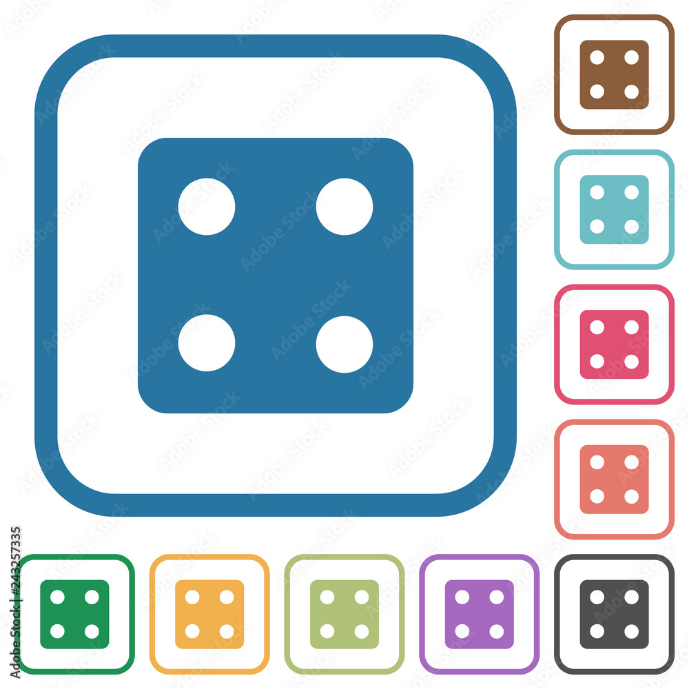 Dice four simple icons Dice four simple icons