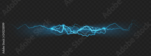 Nature force effect of powerful charge lightning with sparks. EPS 10