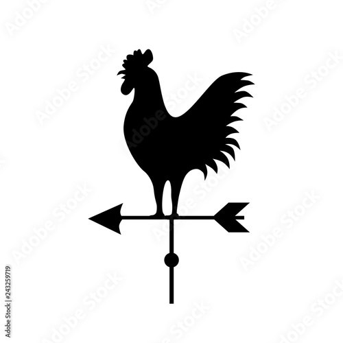 Weathercock vector icon isolated on white background.