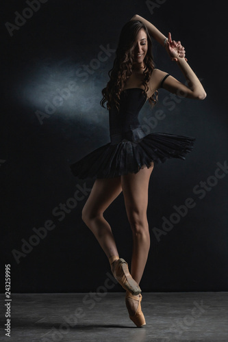 ballerina dancer dancing on the toes