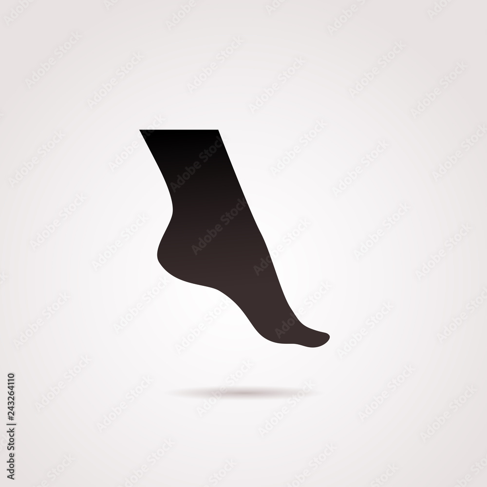 Female, human foot vector icon isolated on white background. Female, human foot vector icon isolated on white background.
