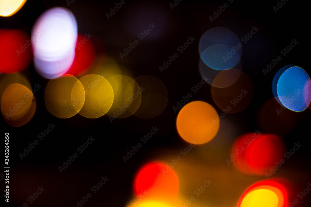 Colorful Bokehs with Dark Background Colorful Bokehs with Dark Background