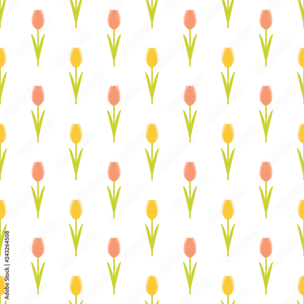 Vector seamless pattern with tulips. Seamless pattern. Vector seamless pattern with tulips. Seamless pattern.