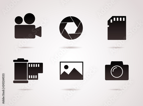 Photography vector icon set.