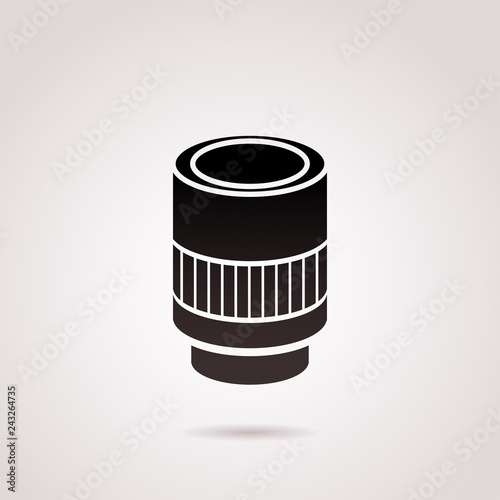 Camera lens vector icon. 
