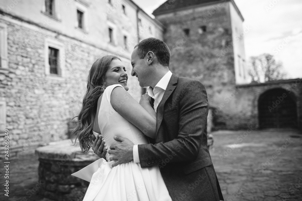 Wedding couple. Pretty bride and stylish groom.