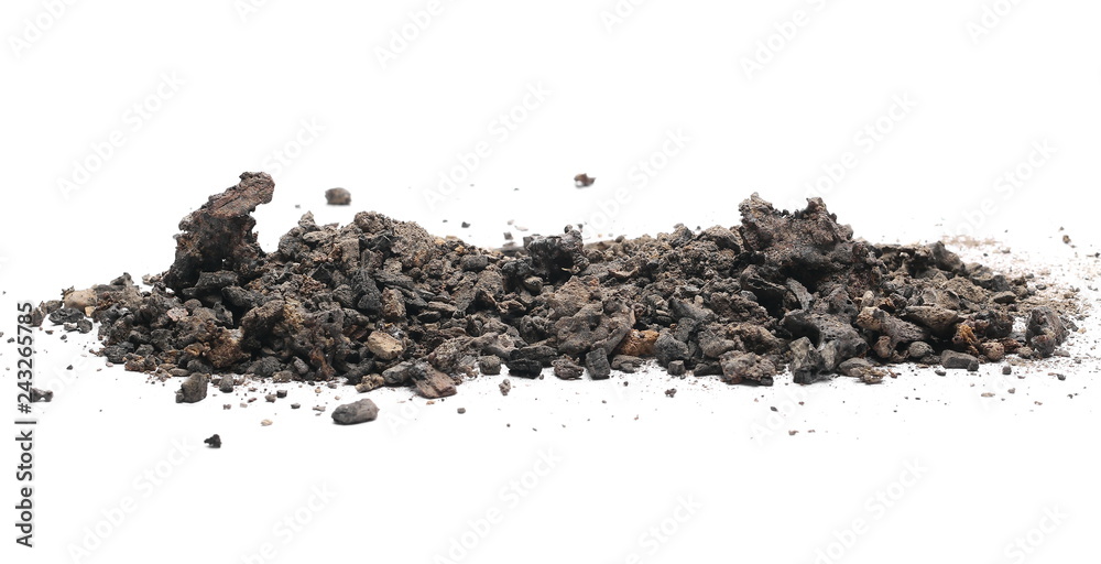 Fototapeta premium Coal ash isolated on white background