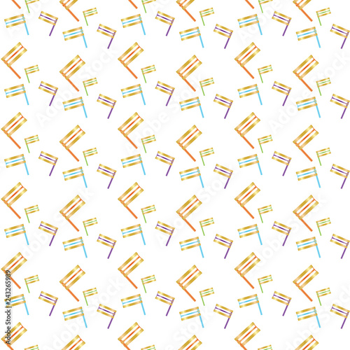 Colorful Groggers seamless pattern on White background