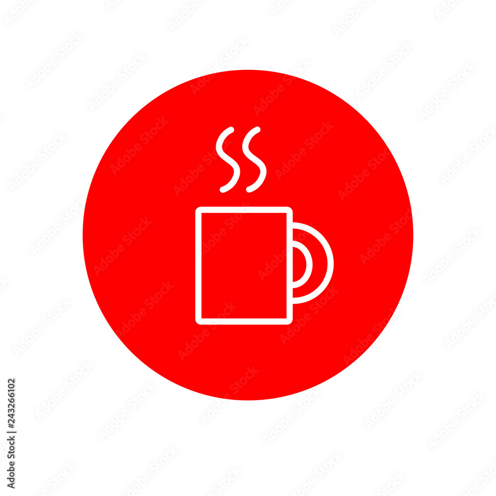 Hot Drink Mug Glass Office Outline Red Icon Illustration Design Hot Drink Mug Glass Office Outline Red Icon Illustration Design