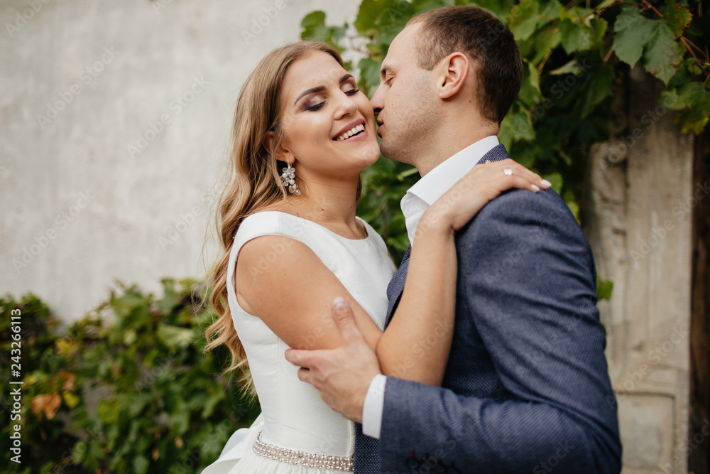 Wedding couple. Pretty bride and stylish groom. Wedding couple. Pretty bride and stylish groom.