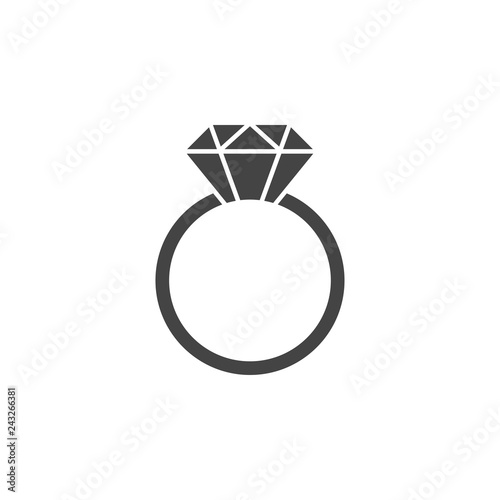 Ring with gemstone silhouette, icon