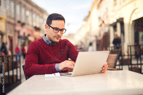 Freelancer at cafe