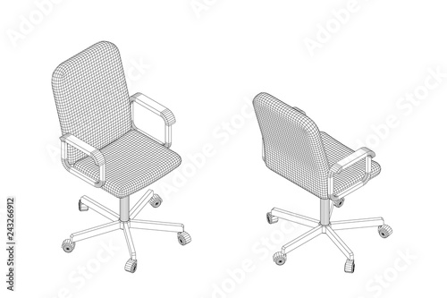 Office chair wireframe. Vec...