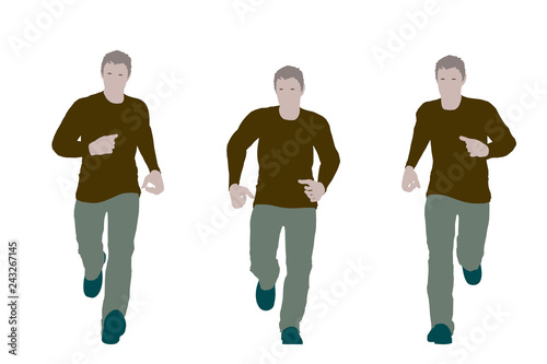 Running man. Isolated on wh...