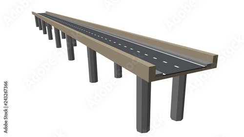 Road on supports. Isolated ...