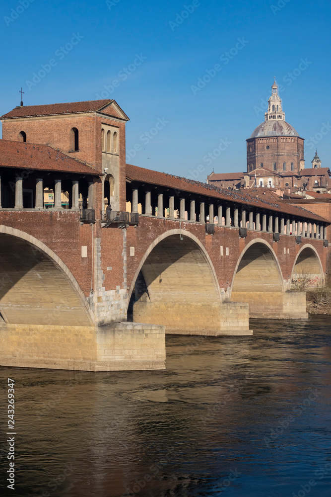 The famous covered bridge of Pavia