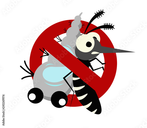 Mosquito the carrier of dengue fever and zika virus. Mosquito control concept. vector illustration design.