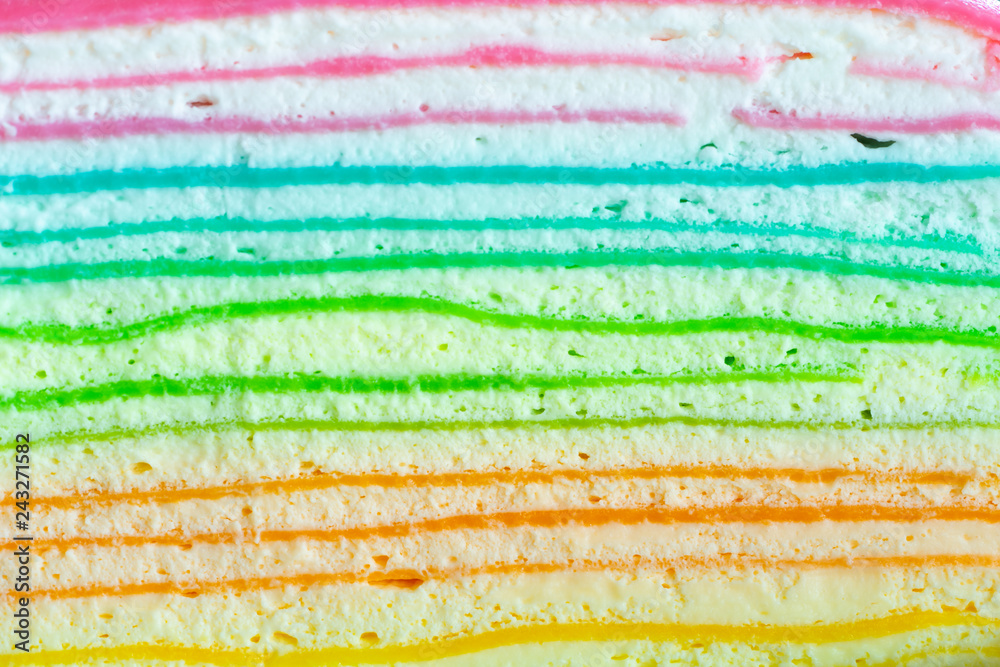 Colorful closed-up of Crepe cake texture background Colorful closed-up of Crepe cake texture background