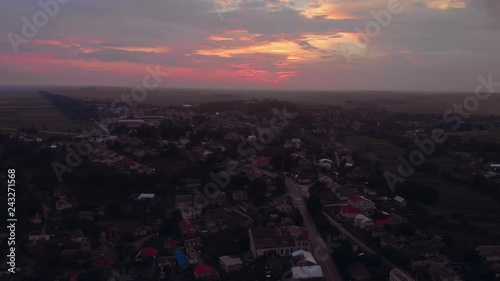 aerial drone city summer sunset time-lapse photo