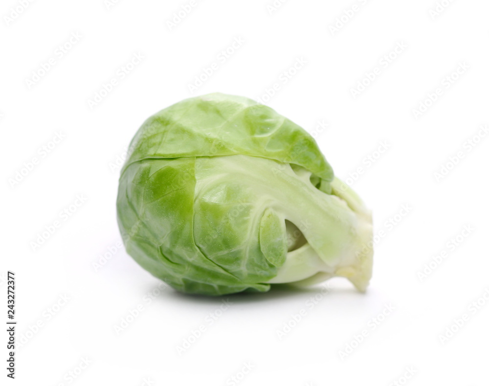 Brussels sprout, macro isolated on white background Brussels sprout, macro isolated on white background