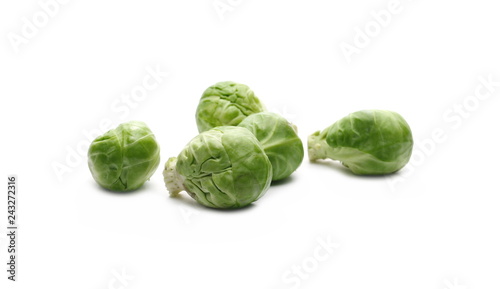 Brussels sprouts, macro isolated on white background