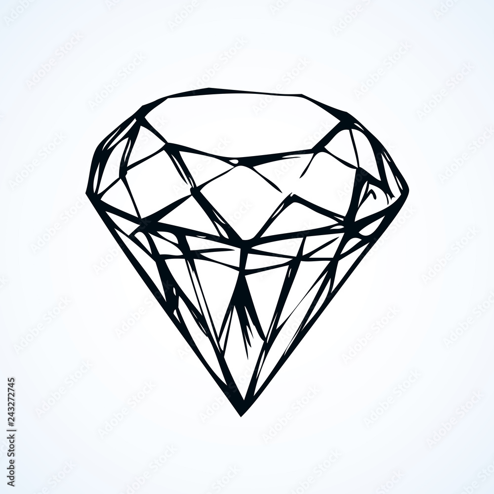 Diamond. Vector sketch Stock Vector | Adobe Stock