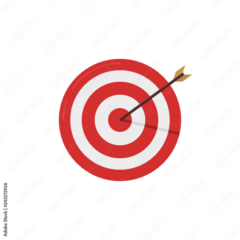 Target icon on a white background, flat style Target icon on a white background, flat style