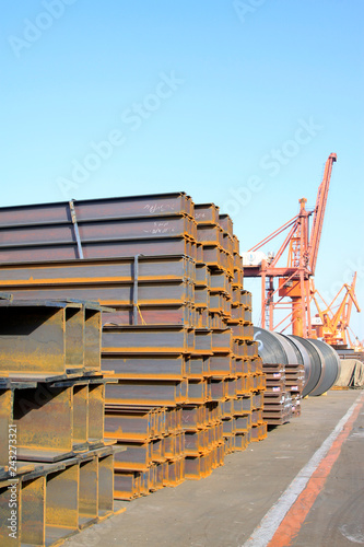 rolled steel pile up together