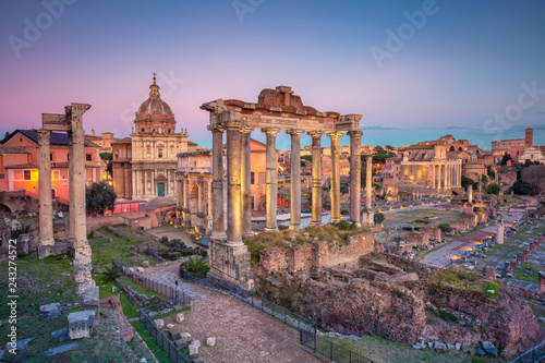 Roman Forum during sunset, Rome, Italy 