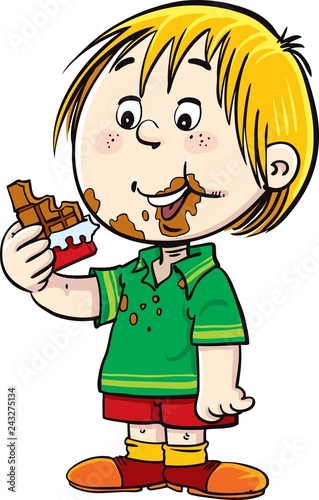 Child eating chocolate
