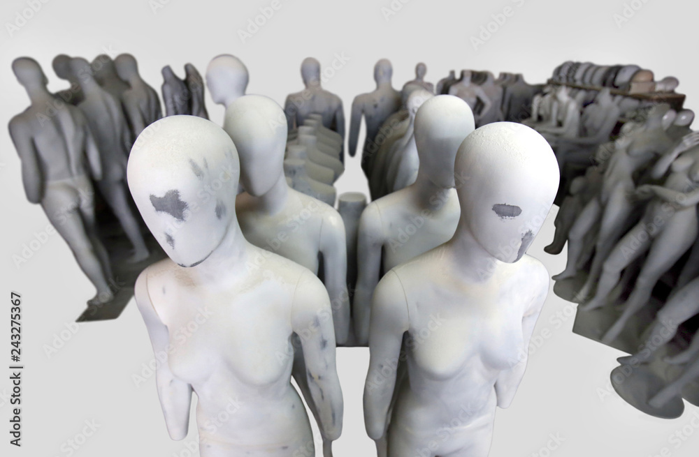 Obraz premium Many virtin manikins and their parts