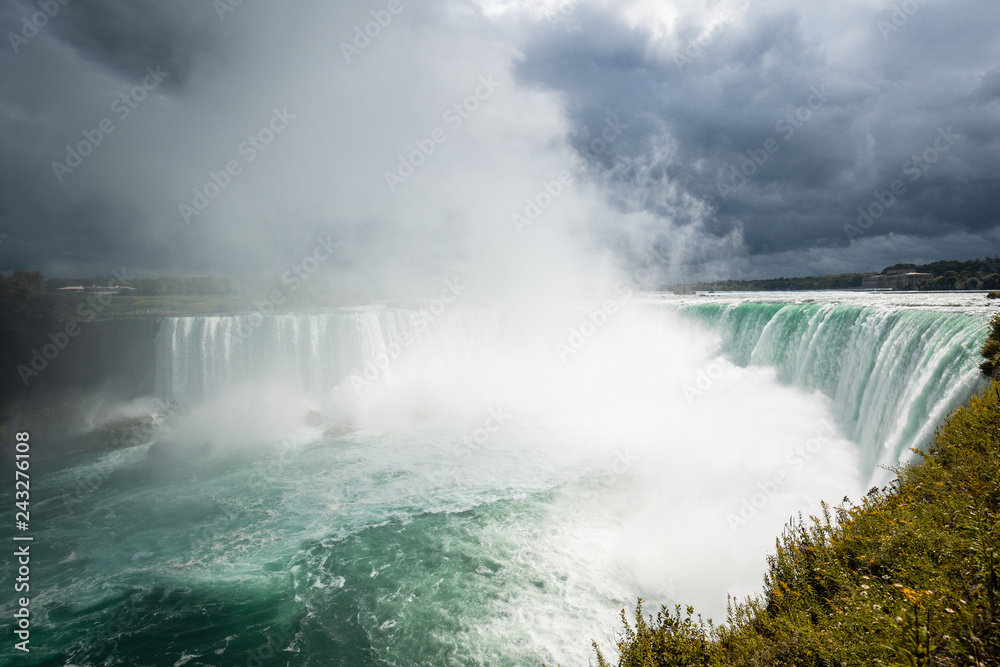 View of the Niagara falls from Canada side. View of the Niagara falls from Canada side.