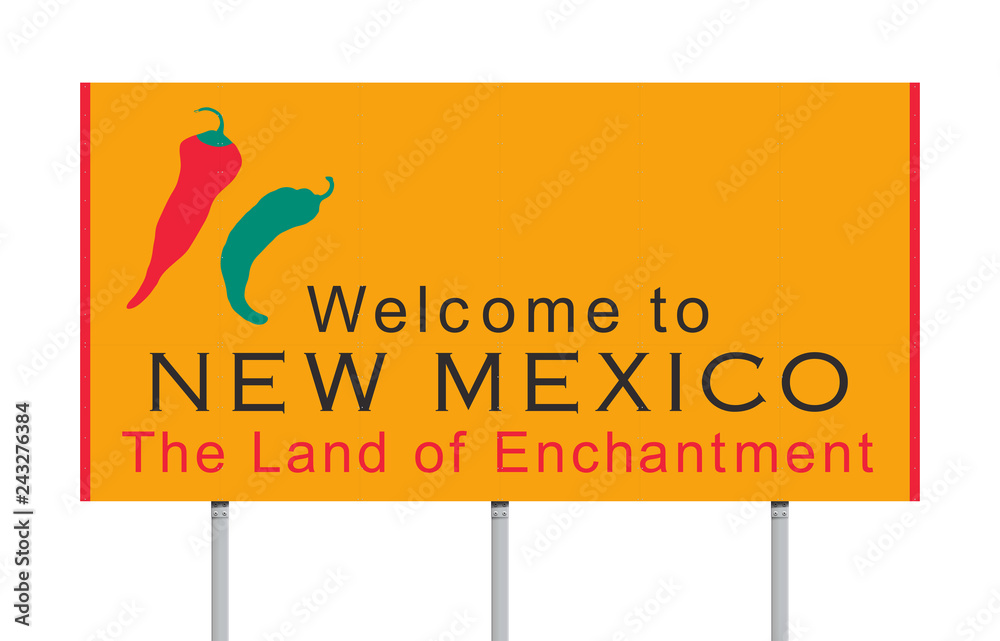 Naklejka premium Witamy na znaku drogowym w Nowym Meksyku