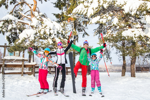 family at the ski resort