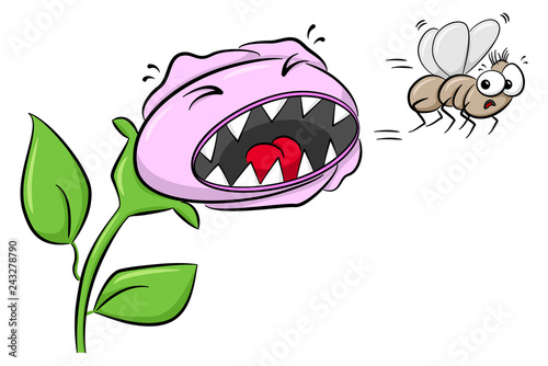 carnivorous plant hunting a fly