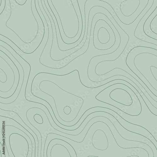 Admirable topographic map in green tones, seamless design, energetic tileable pattern. Vector illustration.