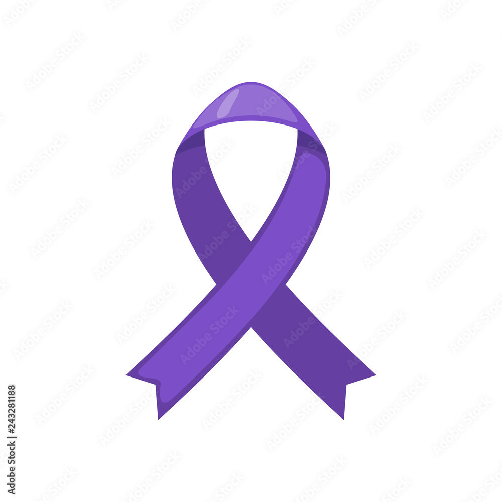 Purple ribbon Isolated on white background. Purple ribbon Isolated on white background.