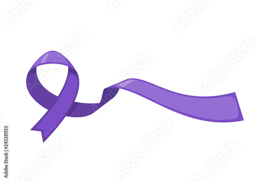 Purple ribbon Isolated on white background.