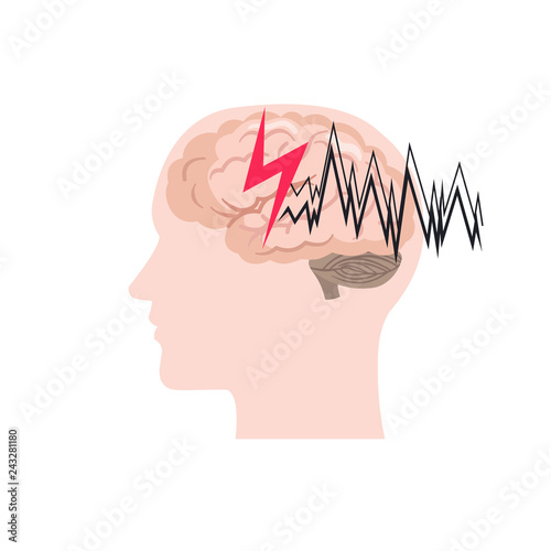 Epilepsy icon isolated on a white background.