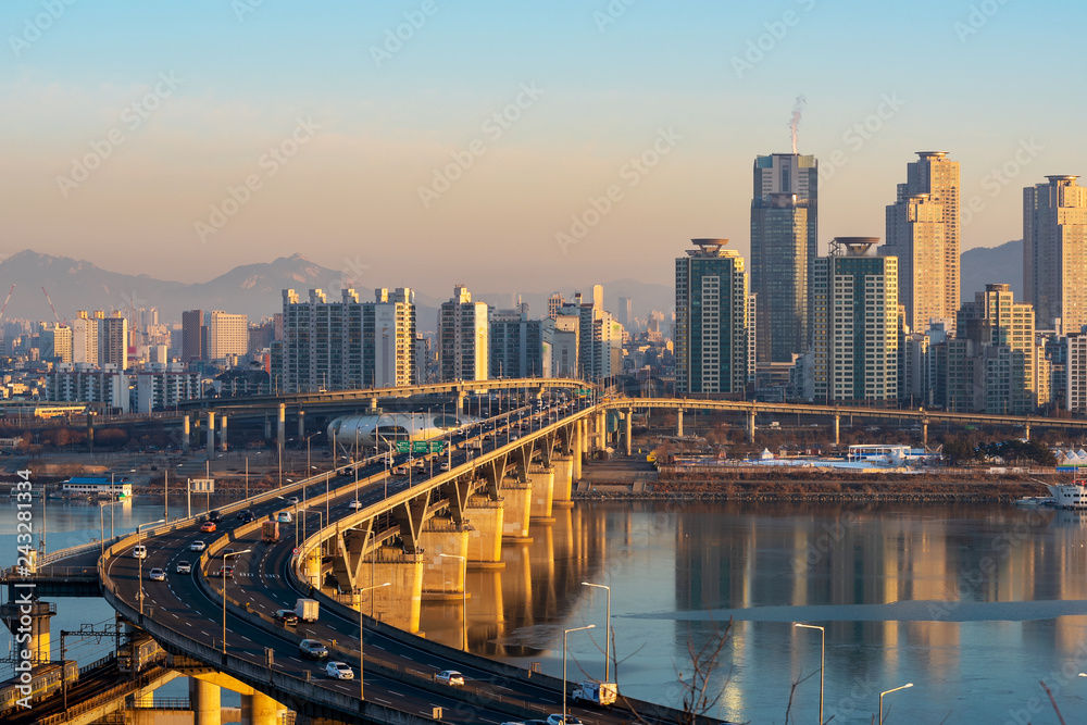 Obraz premium Seul City Skyline, Korea Południowa