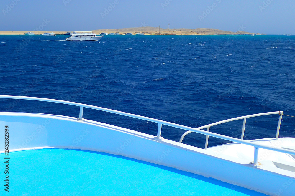 Fototapeta premium view from sea boat