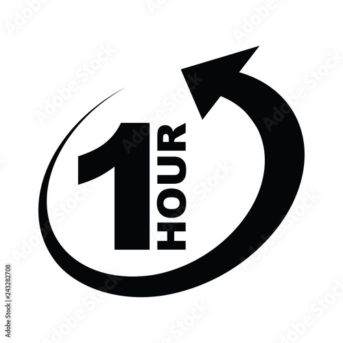 One hour arrow icon