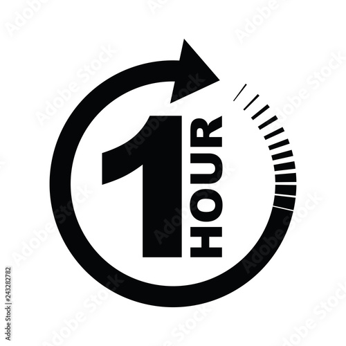 One hour arrow icon