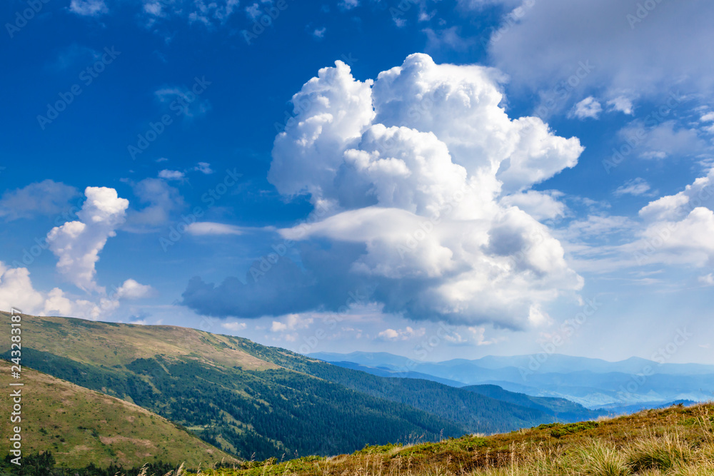 Beautiful cloudscape view in Carpathian mountains. Beautiful cloudscape view in Carpathian mountains.