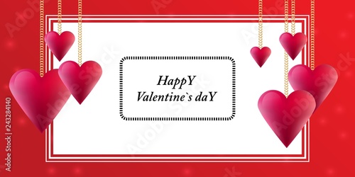 Wide vector background with text board & volume hearts