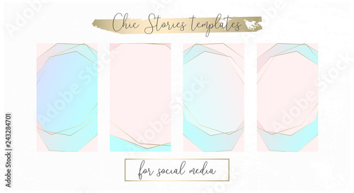 Editable Instgram Stories Social Media Trendy Chic Gold Templates