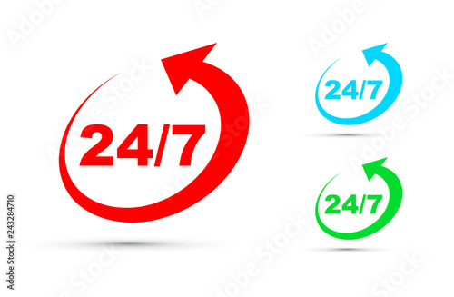 twenty four seven icon set